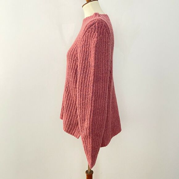 Leith Womens Mock Neck Sweater Cozy Pullover Long Sleeve Red Raspberry 1X - Picture 6 of 9